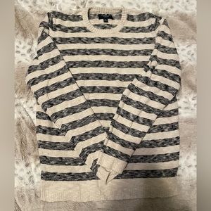 Men’s American Eagle Black and White Stripe Sweater Medium